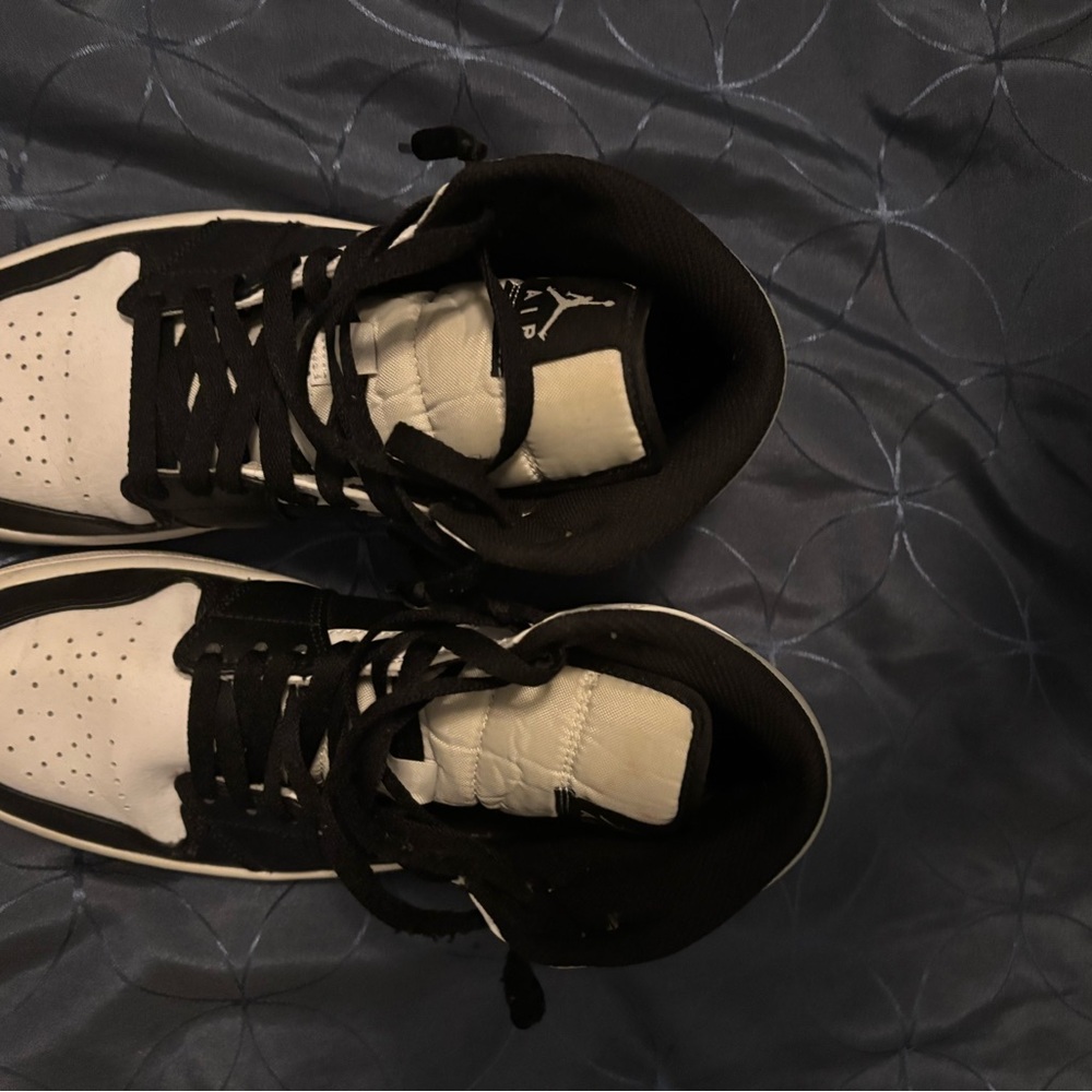 Jordan Men's Black and White High-Top Sneakers
